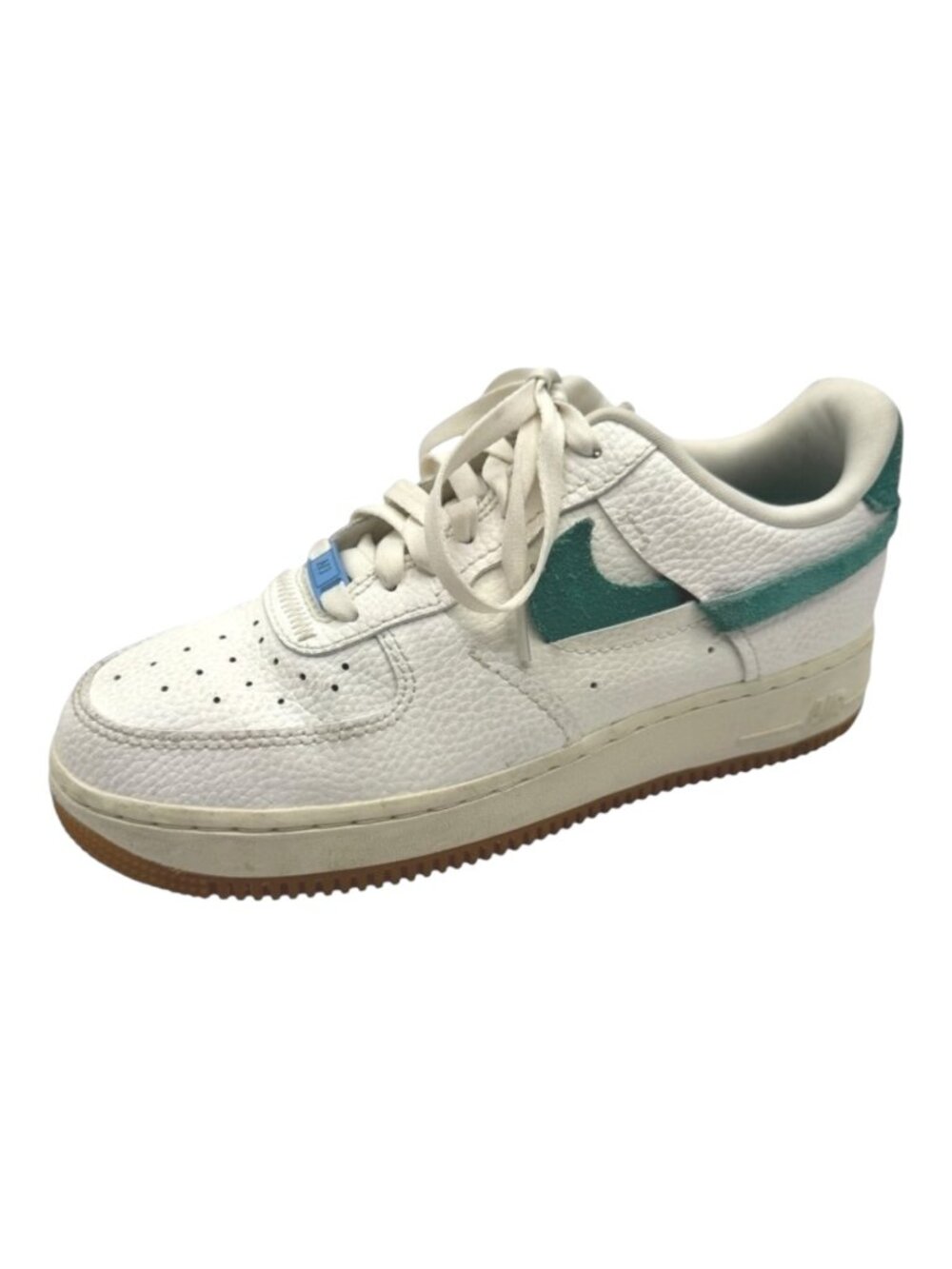 Nike Shoes Women 8.5 Sail Mystic Green Leather Air Force 1 Vandalized‎ Sneakers